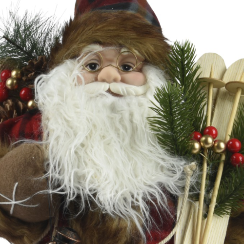 Papá Noel Grande Esquiador con Farol
