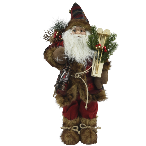 Papá Noel Grande Esquiador con Farol