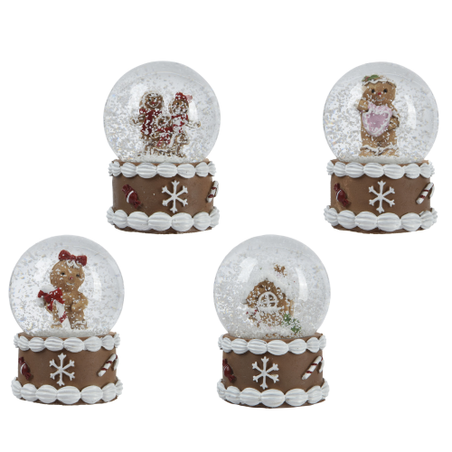 Gingerbread-Themed Glass Snow Globe