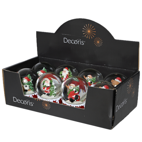 Glass snow globe with Christmas characters