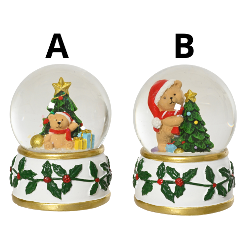 Glass Snow Globe with Little Bears