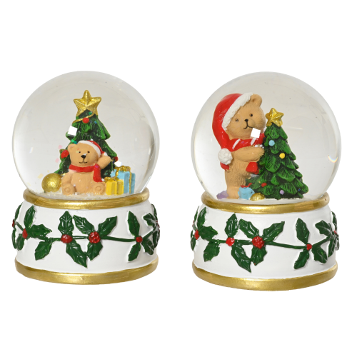 Glass Snow Globe with Little Bears