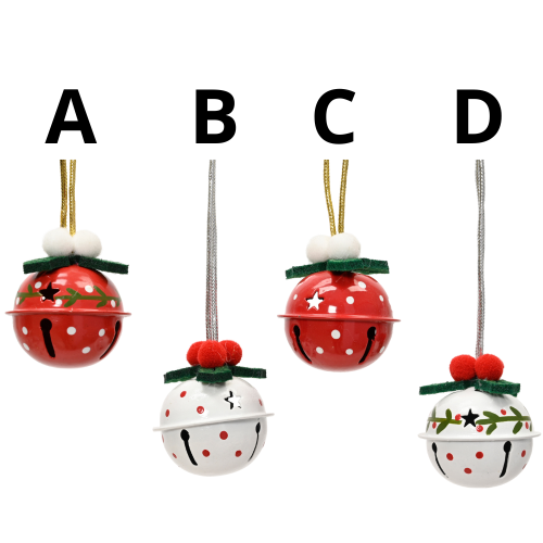 Cascabeles de Hierro Estampados con pompón y hoja