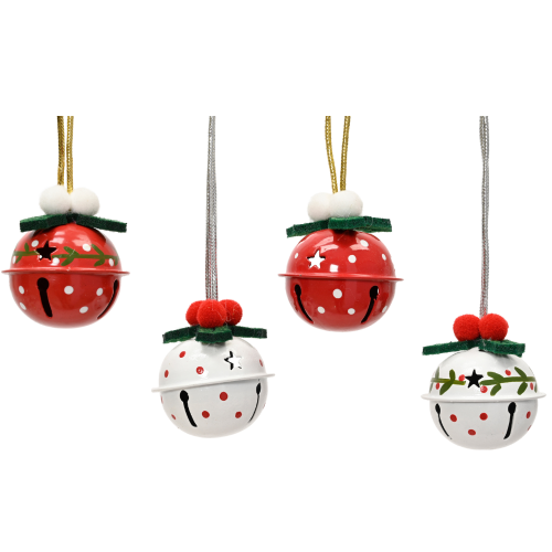 Cascabeles de Hierro Estampados con pompón y hoja