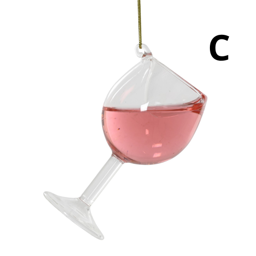 Adornos de Copa de Vino con Líquido Interior