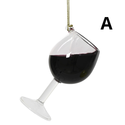 Adornos de Copa de Vino con Líquido Interior