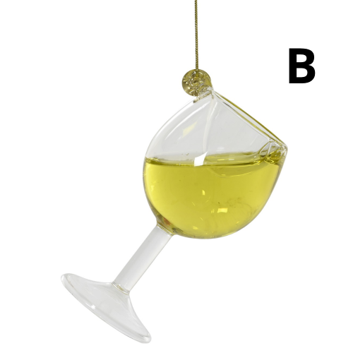 Adornos de Copa de Vino con Líquido Interior