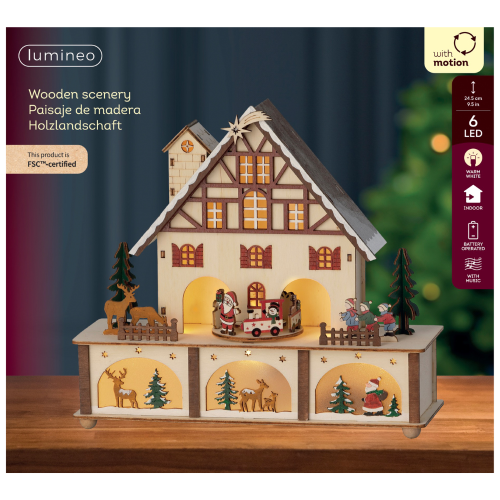 Light-Up Wooden Christmas House