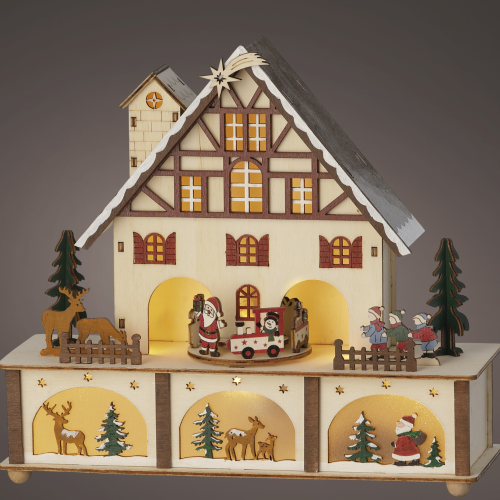 Light-Up Wooden Christmas House
