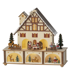 Light-Up Wooden Christmas House