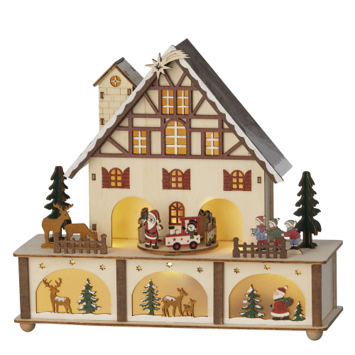 Light-Up Wooden Christmas House