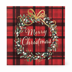 Servilletas Navideñas de Cuadros Tartán Rojo