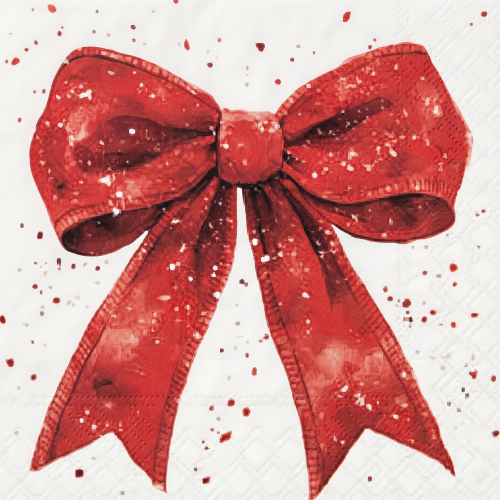 Servilletas Navideñas Lazo Rojo