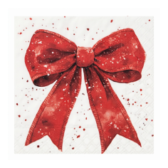 Servilletas Navideñas Lazo Rojo