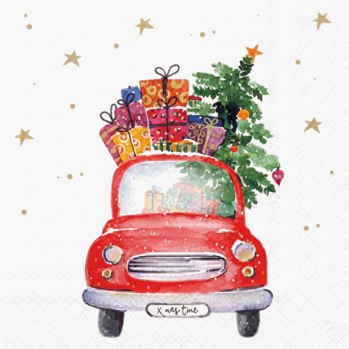 Servilletas Navidad Coche Rojo