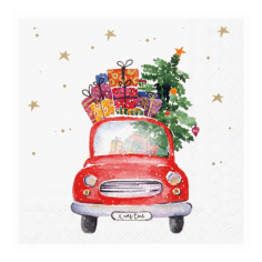 Servilletas Navidad Coche Rojo