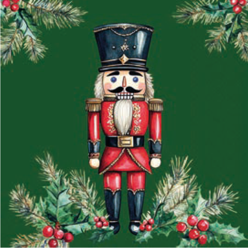 Green Nutcracker Christmas Napkins