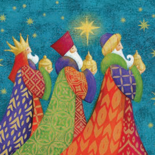 Blue Three Wise Men Christmas Napkins