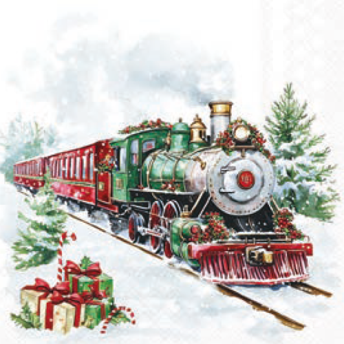 Servilletas Navideñas Tren de Navidad