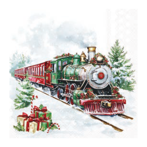 Servilletas Navideñas Tren de Navidad