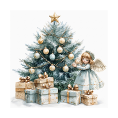Small Christmas Napkins: Christmas Tree and Fairy