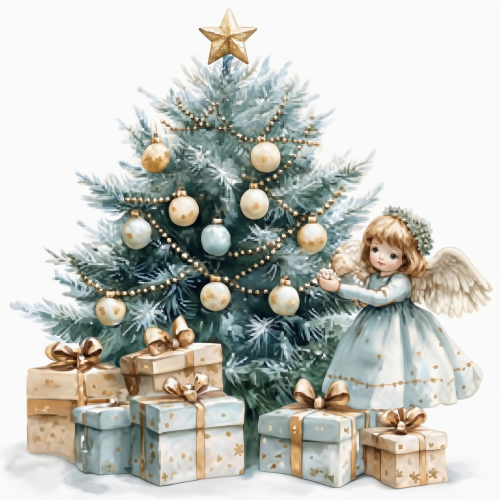 Servilletas Navideñas Pequeñas Árbol y Hada Navideña