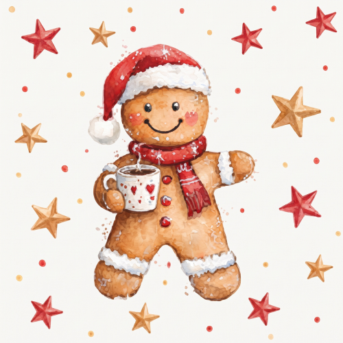 Servilletas Navideñas Pequeñas de Galleta de Jengibre