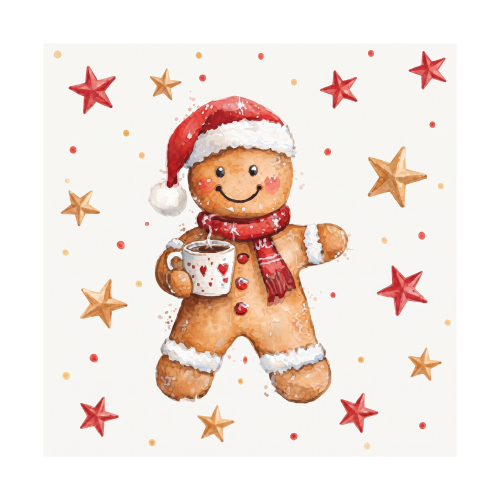Servilletas Navideñas Pequeñas de Galleta de Jengibre