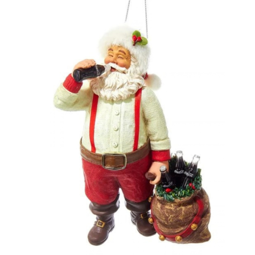 Adorno Papá Noel bebiendo Coca-Cola