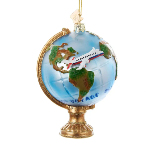 Adorno de Cristal Globo Terráqueo de Viaje