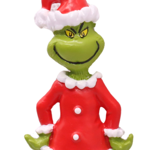 Adorno del Grinch con Traje de Papá Noel