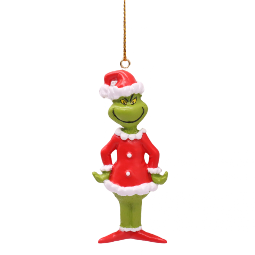 Adorno del Grinch con Traje de Papá Noel