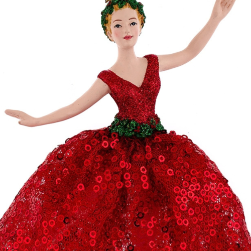 Adorno Bailarina Vestida de Rojo