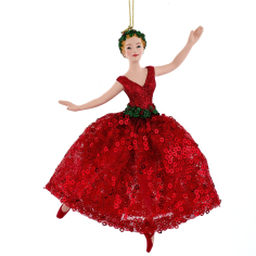 Adorno Bailarina Vestida de Rojo