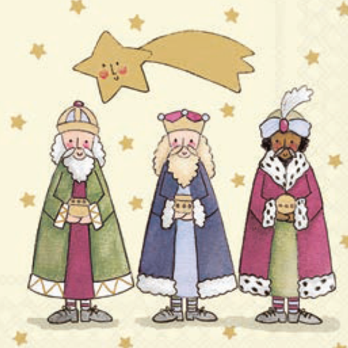 Servilletas Navideñas Pequeñas Reyes Magos