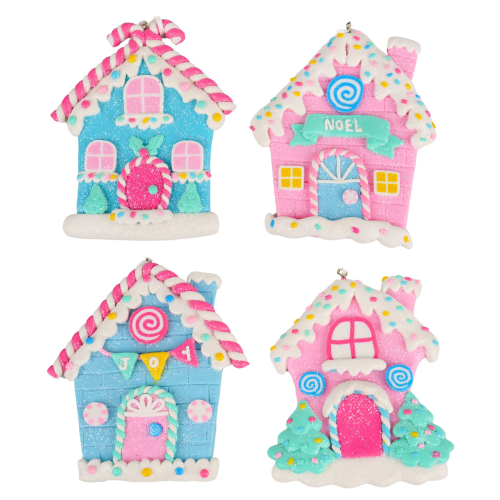 Adornos Casitas de Jengibre Colores Fluor