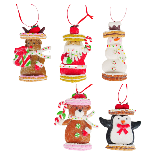 Santa, Snowman, and Cookie Animal Ornaments