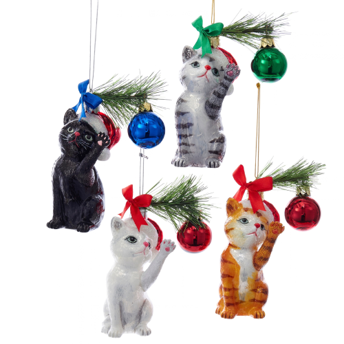 Glas-Ornament „Festliche Katze“