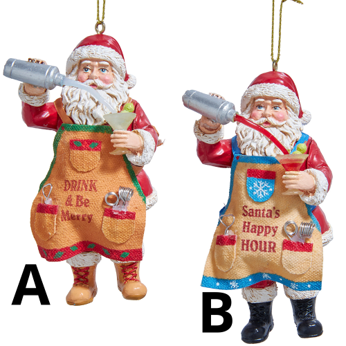 "Happy Hour" Santa Claus Ornaments