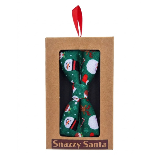 Pajarita verde con motivos navideños