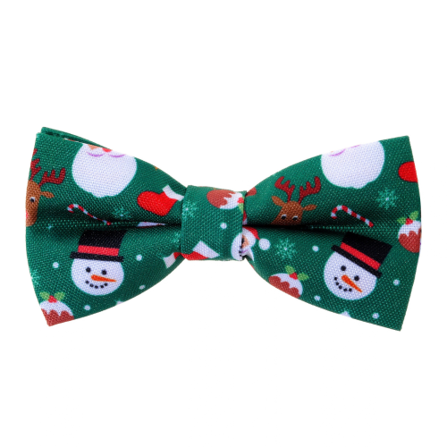 Pajarita verde con motivos navideños