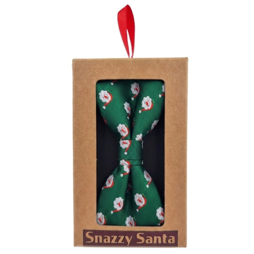 Pajarita Navideña Verde con Cara de Papá Noel