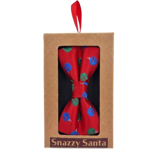 Pajarita Festiva Roja con Adornos Navideños