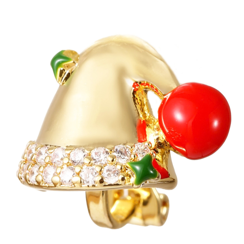 Weihnachtliche Ohrringe mit goldener Weihnachtsmannmütze