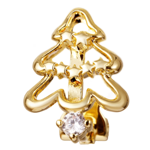 Goldene Weihnachtsbaum-Ohrclips