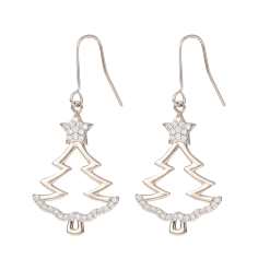 Pendientes Árbol de Navidad en Oro Claro