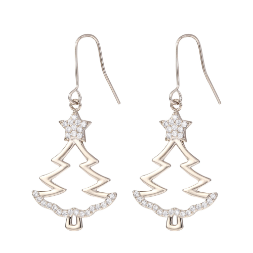 Ohrringe „Weihnachtsbaum“ in hellem Gold