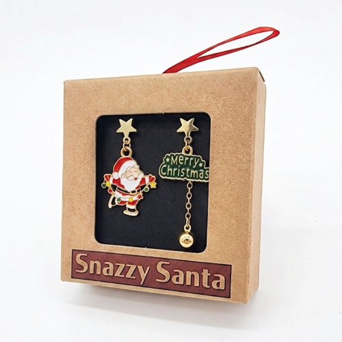 Pendientes Navideños Papá Noel y Merry Xmas