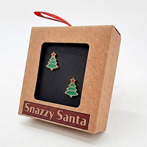 Pendientes Dorados Árbol de Navidad