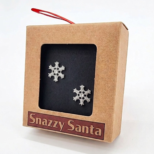 Pendientes Navideños Copo de Nieve Brillante